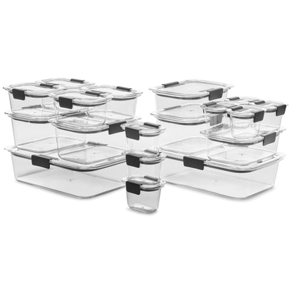 Food Storage Containers; Set of 36; Clear Tritan Plastic